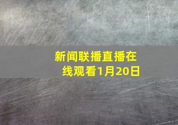 新闻联播直播在线观看1月20日