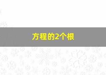 方程的2个根