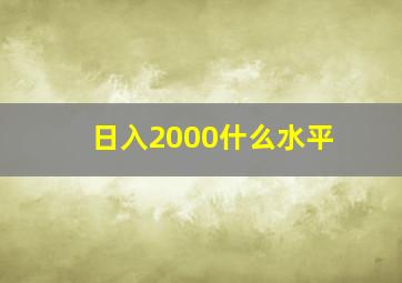 日入2000什么水平