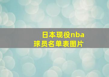 日本现役nba球员名单表图片