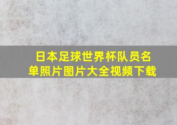 日本足球世界杯队员名单照片图片大全视频下载