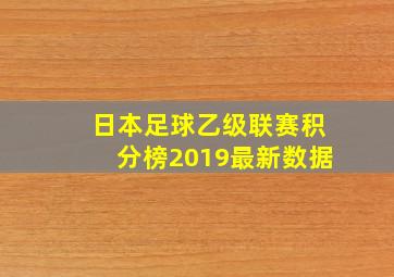 日本足球乙级联赛积分榜2019最新数据