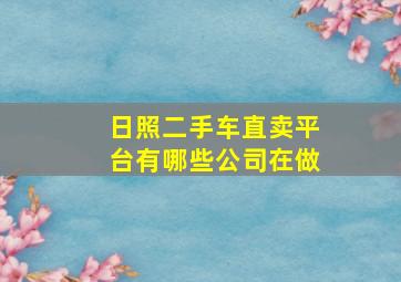 日照二手车直卖平台有哪些公司在做