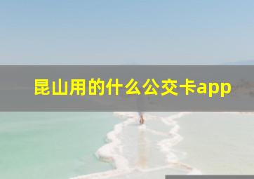 昆山用的什么公交卡app