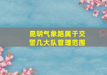 昆明气象路属于交警几大队管理范围