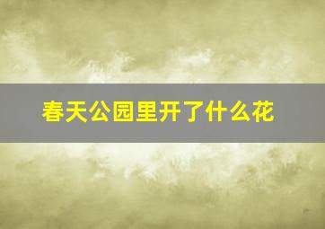 春天公园里开了什么花