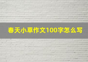 春天小草作文100字怎么写