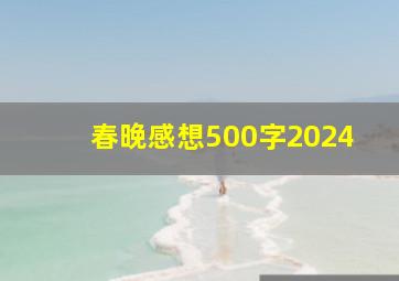 春晚感想500字2024