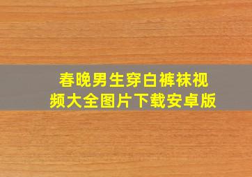 春晚男生穿白裤袜视频大全图片下载安卓版