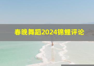 春晚舞蹈2024锦鲤评论