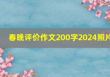 春晚评价作文200字2024照片