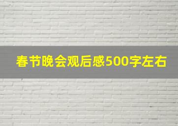 春节晚会观后感500字左右