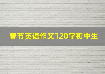 春节英语作文120字初中生