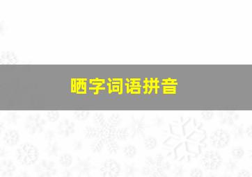 晒字词语拼音