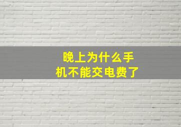 晚上为什么手机不能交电费了