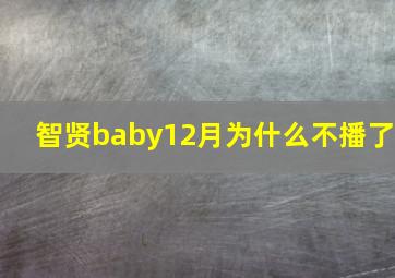 智贤baby12月为什么不播了