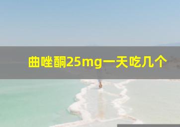 曲唑酮25mg一天吃几个