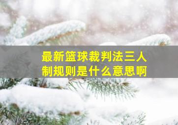 最新篮球裁判法三人制规则是什么意思啊