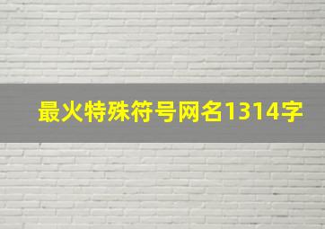 最火特殊符号网名1314字