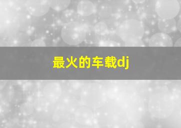 最火的车载dj