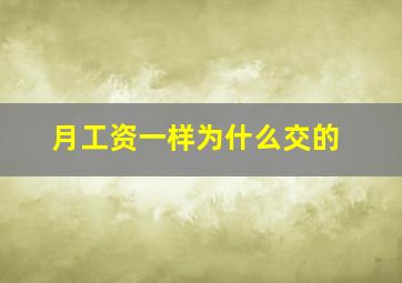 月工资一样为什么交的