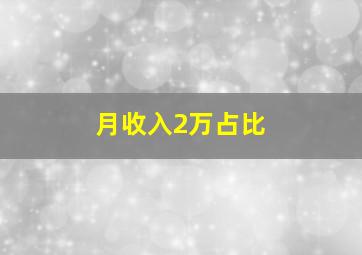 月收入2万占比