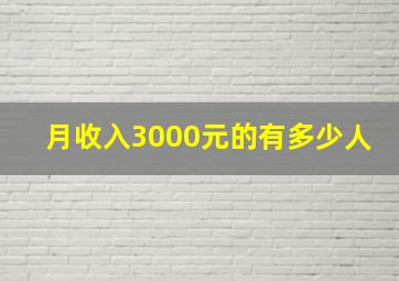 月收入3000元的有多少人