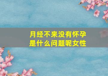 月经不来没有怀孕是什么问题呢女性