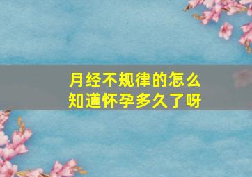 月经不规律的怎么知道怀孕多久了呀