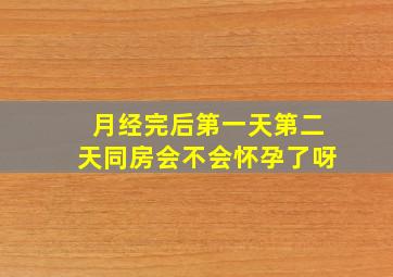 月经完后第一天第二天同房会不会怀孕了呀