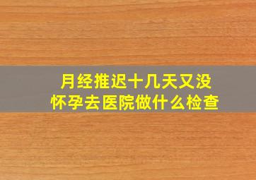 月经推迟十几天又没怀孕去医院做什么检查