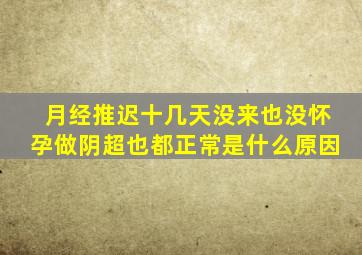 月经推迟十几天没来也没怀孕做阴超也都正常是什么原因