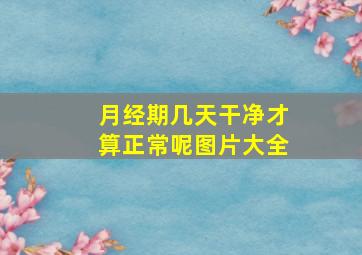 月经期几天干净才算正常呢图片大全