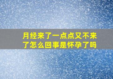 月经来了一点点又不来了怎么回事是怀孕了吗