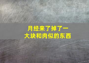 月经来了掉了一大块和肉似的东西