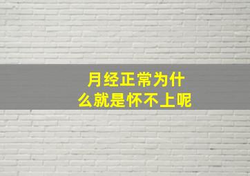 月经正常为什么就是怀不上呢