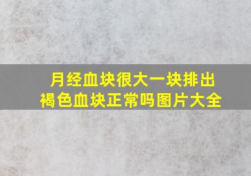 月经血块很大一块排出褐色血块正常吗图片大全