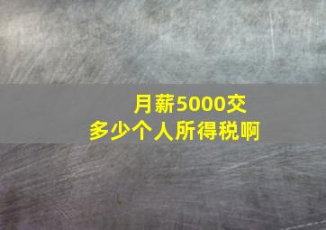 月薪5000交多少个人所得税啊