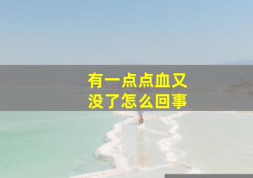 有一点点血又没了怎么回事