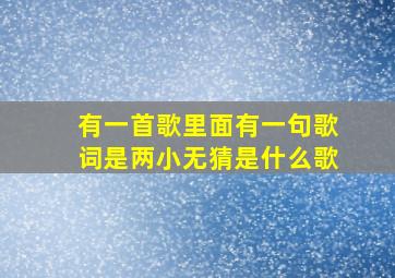 有一首歌里面有一句歌词是两小无猜是什么歌