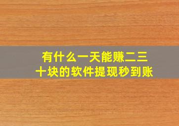 有什么一天能赚二三十块的软件提现秒到账