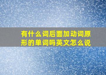 有什么词后面加动词原形的单词吗英文怎么说