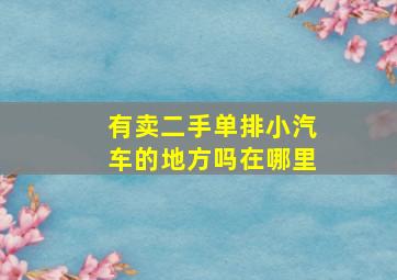 有卖二手单排小汽车的地方吗在哪里