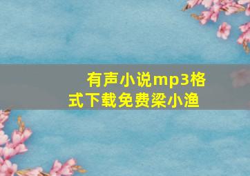 有声小说mp3格式下载免费梁小渔