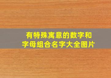 有特殊寓意的数字和字母组合名字大全图片