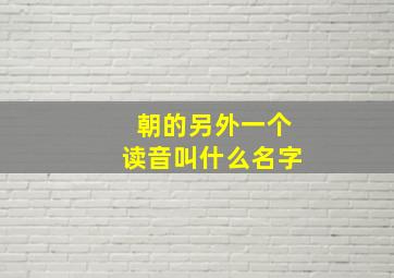 朝的另外一个读音叫什么名字