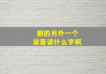 朝的另外一个读音读什么字啊