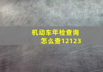 机动车年检查询怎么查12123