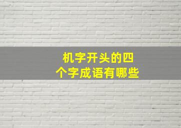 机字开头的四个字成语有哪些