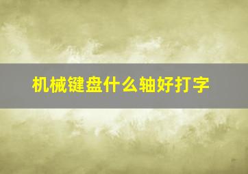 机械键盘什么轴好打字